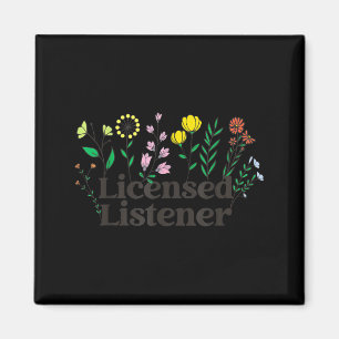 Licensed listener retro boho flower counsellor magnet