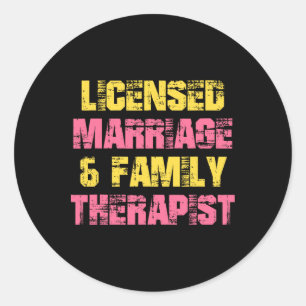 Licensed Marriage And Family Therapist Lmft Mental Classic Round Sticker