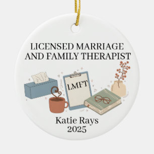 Licensed Marriage and Family Therapist, LMFT Thank Ceramic Tree Decoration