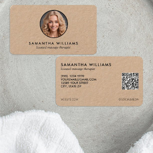 🪔 Licensed Massage Therapist Custom QR Photo Business Card