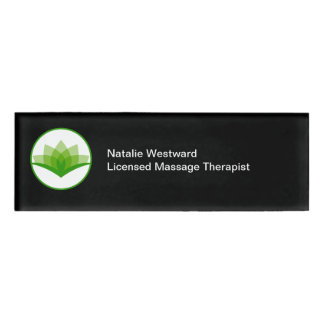 Licensed Massage Therapist Lotus Flower Theme Name Tag