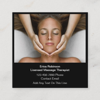 Licensed Massage Therapist Modern Square Business Card