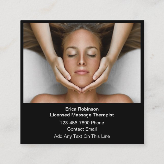 Licensed Massage Therapist Modern  Square Business Card (Front)