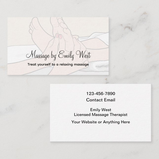 Licensed Massage Therapist Theme Business Cards (Front/Back)
