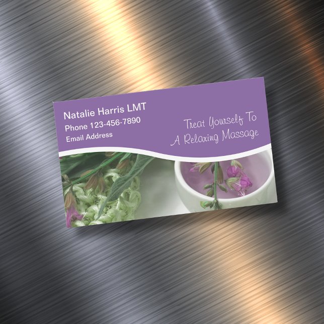 Licensed Massage Therapist Zen Design Magnetic Business Card (Creator Uploaded)