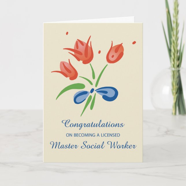 Licensed Master Social Worker Congratulations Flow Card (Front)