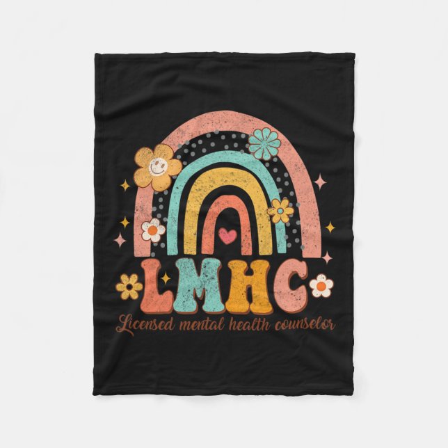 Licensed Mental Health Counsellor Therapist Groovy Fleece Blanket (Front)