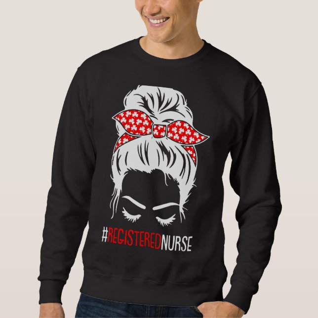 Licensed Practical Nurse Graduation Cute Messy Bun Sweatshirt (Front)