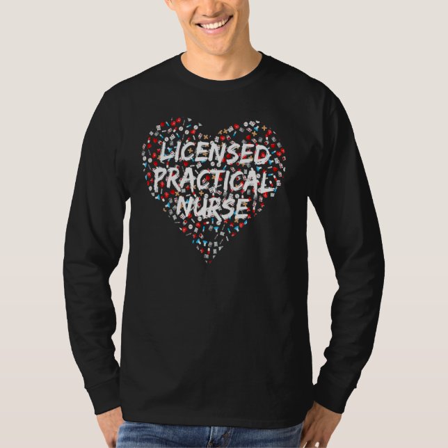 Licensed Practical Nurse Lpn Heart Design T-Shirt (Front)