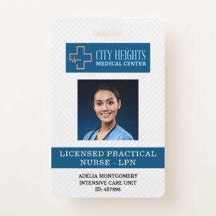 Licensed Practical Nurse LPN Name Photo ID Logo ID Badge
