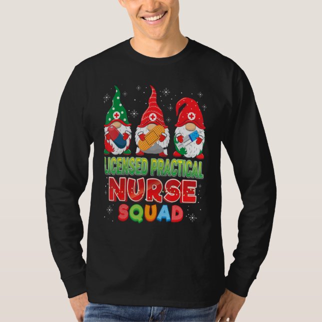 Licensed Practical Nurse Squad Christmas Gnomes Ug T-Shirt (Front)