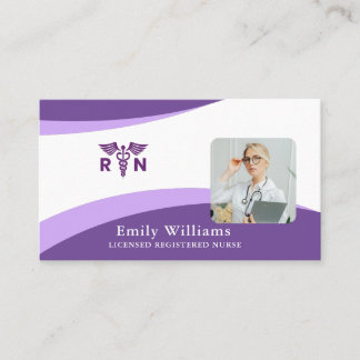 Licensed Registered Nurse Minimalistic with logo Business Card