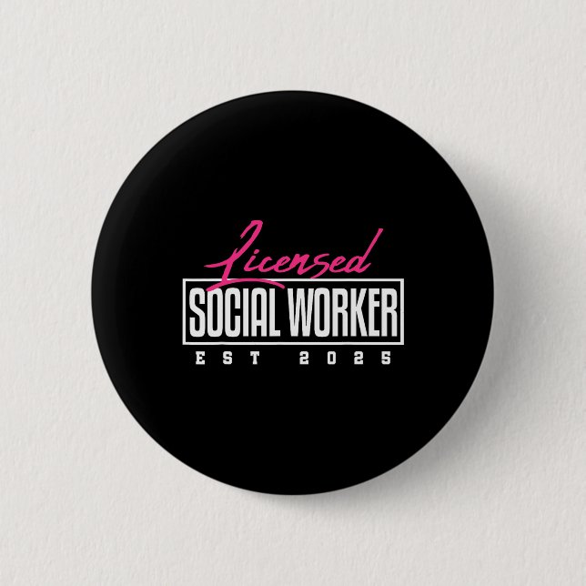 Licensed Social Worker Graduation Lcsw Msw Masters 6 Cm Round Badge (Front)