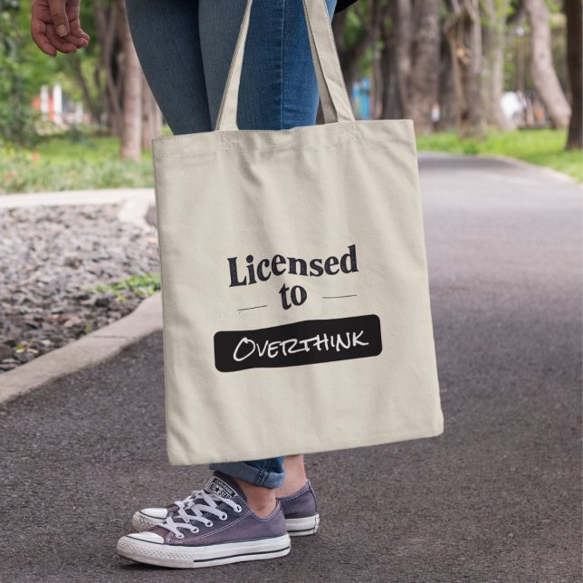 Licensed to Overthink Customisable Typography Tote Bag (Creator Uploaded)