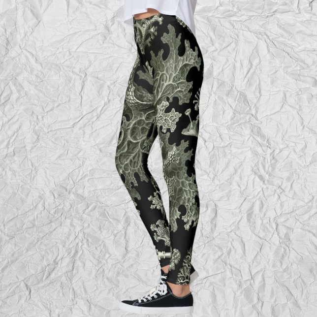 Lichen by Ernst Haeckel, Vintage Nature Plants Leggings (Lichen by Ernst Haeckel, Vintage Nature Plants Leggings)