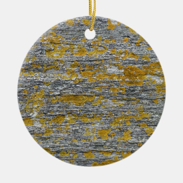lichens on granite stone ceramic tree decoration (Front)