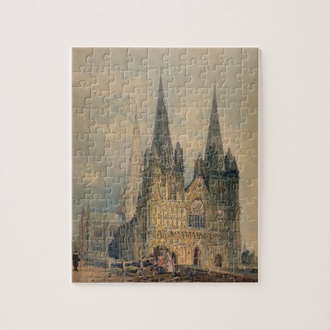 Lichfield Cathedral, Staffordshire, 1794 (w/c over Jigsaw Puzzle (Vertical)