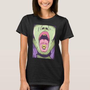 Lick Me Goth Tongue With Skull Pill Emo Punk Gothi T-Shirt