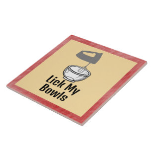 Lick My Bowls Ceramic Tile