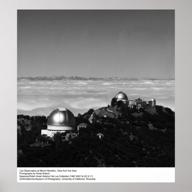 Lick Observatory at Mount Hamilton by Ansel Adams Poster (Front)