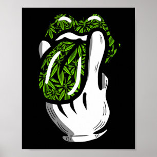 Lick Smoke Weed Leaf Pattern Pot Gift  Poster