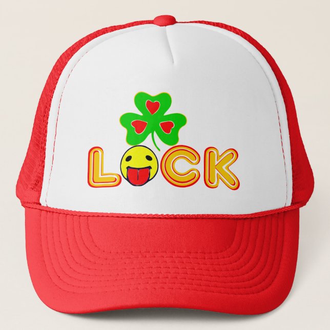 §☺Lick the Lucky Irish Shamrock Fun Trucker Hat☺§ Hat (Front)