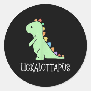 Lickalottapus Funny Lesbian Lgbtq Pride, Funny Hum Classic Round Sticker