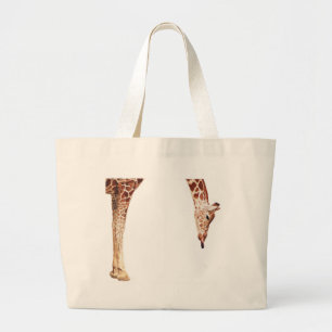 "Licker" Giraffe Wildlife Animal Watercolor Large Tote Bag