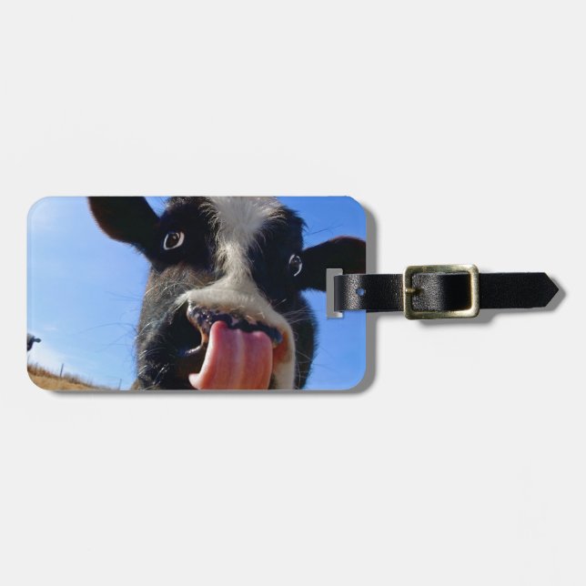 Lickin' cow luggage tag (Front Horizontal)