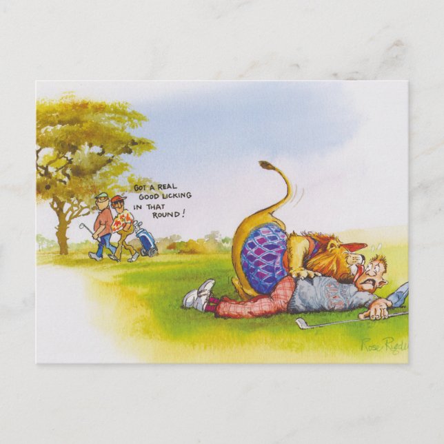 Licking lion postcard (Front)