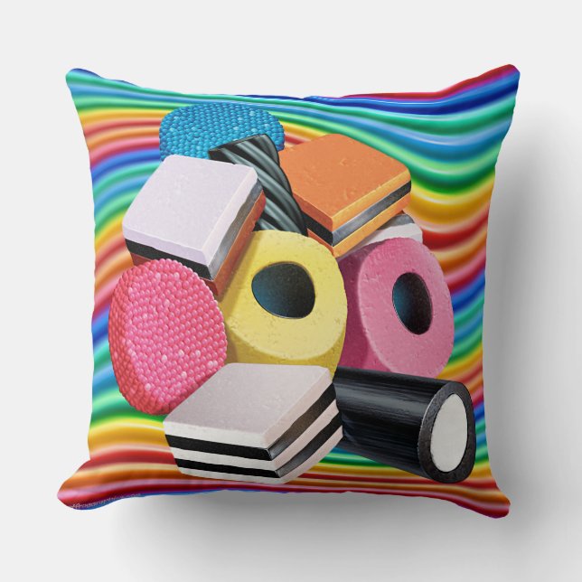 Licorice candy rainbow cushion. cushion (Front)