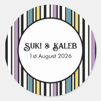 Licorice candy stripe - wedding sticker
