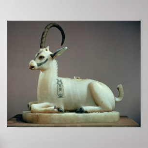 Lid of an unguent jar in the form of an ibex poster