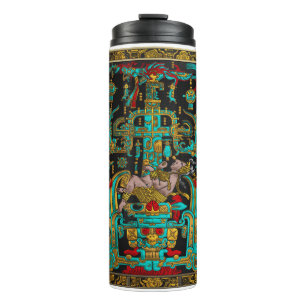 Lid of Great Tomb of Pakal - Palenque Astronaut Thermal Tumbler