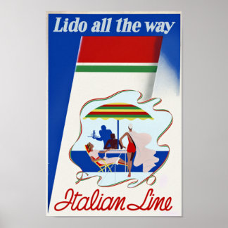 Lido All The Way ~ Italian Line Poster