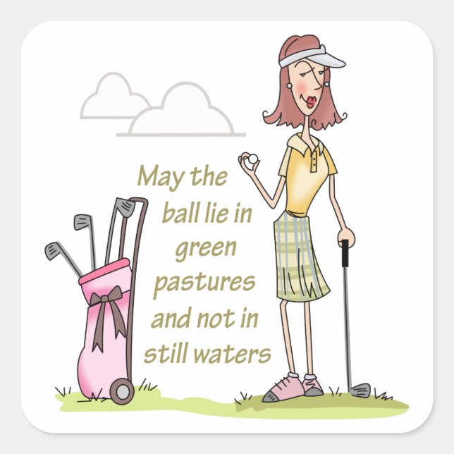 Lie in Green Pastures Square Sticker (Front)