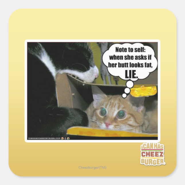 LIE SQUARE STICKER (Front)