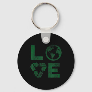 Liebe Earth Day 90s Vintage Recycled Children Or T Key Ring