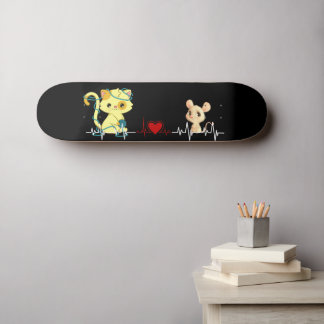 Liebe zwischen Katze und Maus Skateboard