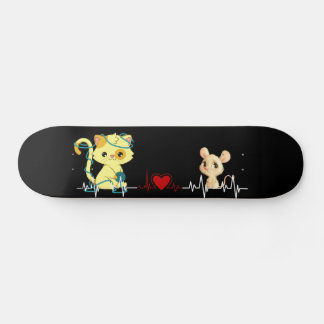 Liebe zwischen Katze und Maus Skateboard