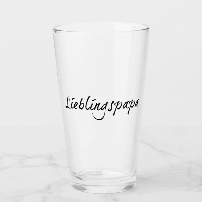 Lieblingspapa - schwarzer Schriftzug 00001 Glass (Front)