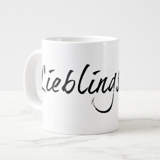 Lieblingspapa - schwarzer Schriftzug 00001 Large Coffee Mug (Front Left)