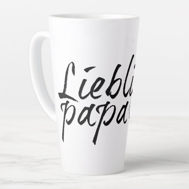 Lieblingspapa - schwarzer Schriftzug 00001 Latte Mug (Left Angle)