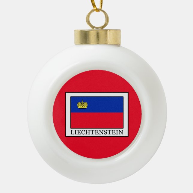 Liechtenstein Ceramic Ball Christmas Ornament (Front)