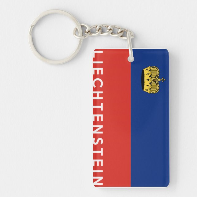 liechtenstein country flag text name key ring (Front)