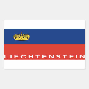 liechtenstein country flag text name rectangular sticker