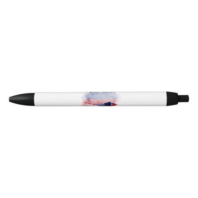 Liechtenstein flag black ink pen (Front)