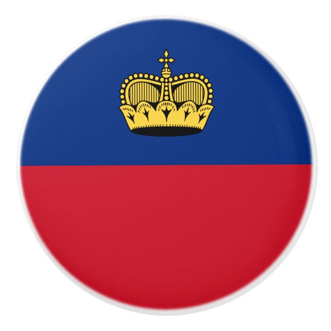 Liechtenstein Flag Ceramic Knob (Front)