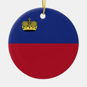 Liechtenstein flag ceramic tree decoration