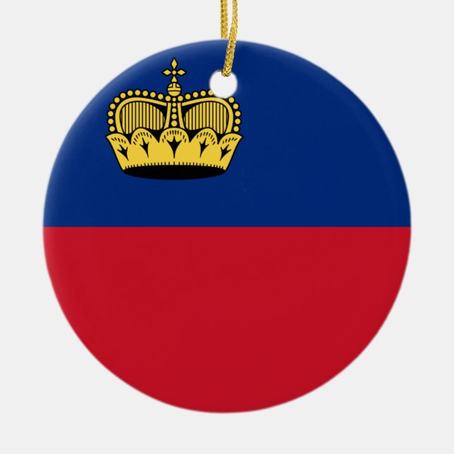 Liechtenstein Flag Ceramic Tree Decoration (Front)